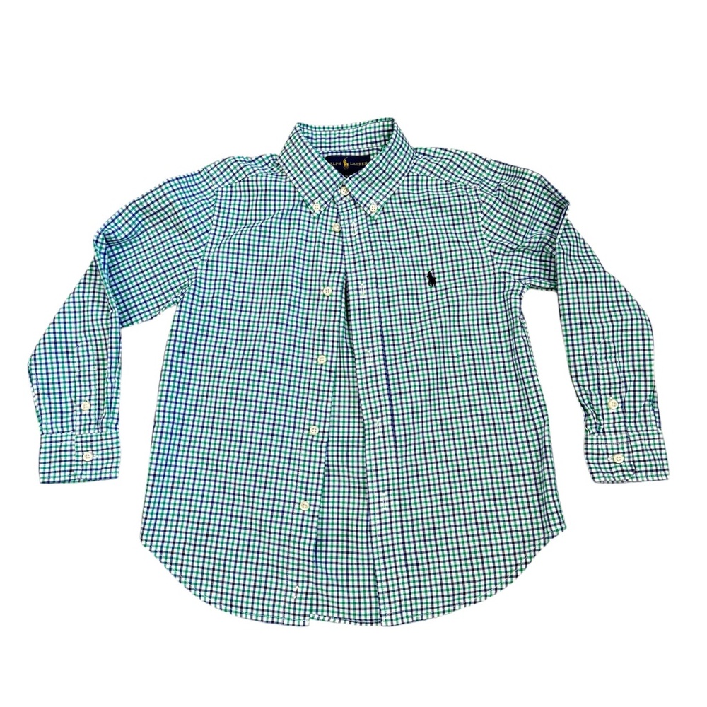 Boys Ralph Lauren Buttondown Plaid Oxford Shirt Size 6